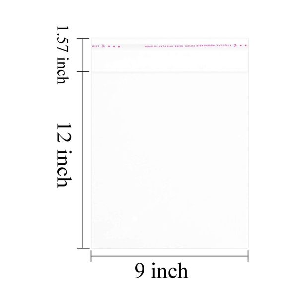 NEW 50 clear cellophane bags clear poly bags 9x12 inches - Picture 2 of 2